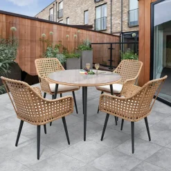 Fashion Boho Dining Chair x4 Rattan | Chairs