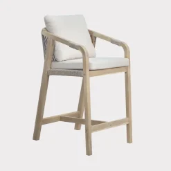 Clearance Cora Rope Bar Chair with Cushion (Pair) Rope | Wood