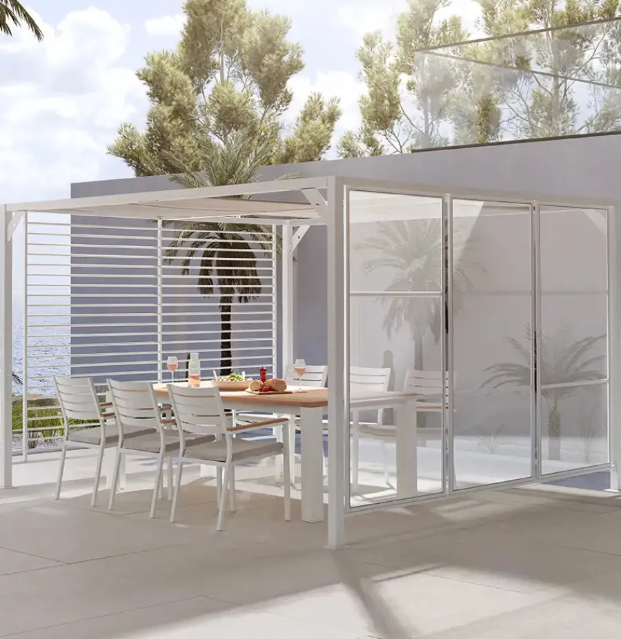 Discount Deluxe Panalsol® 3x3.5m White Pergolas
