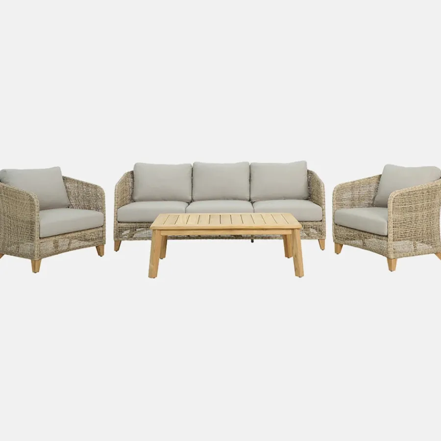 New Durban 5 Seat Lounge Set Seating Sets | Wood