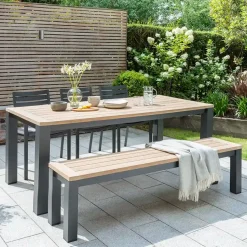 Clearance elba Bench Aluminium | Wood