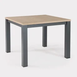Best elba Dining Table 100x100cm - Grey Aluminium | Wood