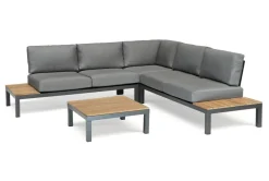 Hot elba Signature Standard Low Lounge Corner Set (Grey) Aluminium | Wood
