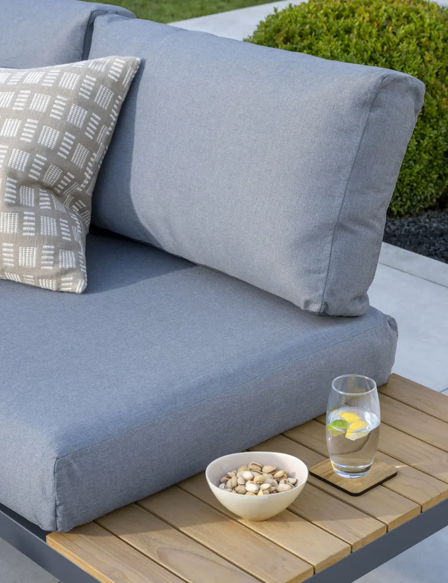 Hot elba Signature Standard Low Lounge Corner Set (Grey) Aluminium | Wood
