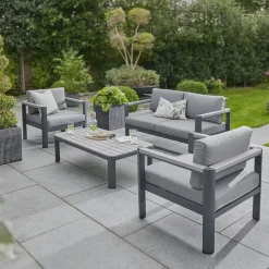 Hot Gio 4 Seat Lounge Set including Coffee Table 4 Seats | Aluminium