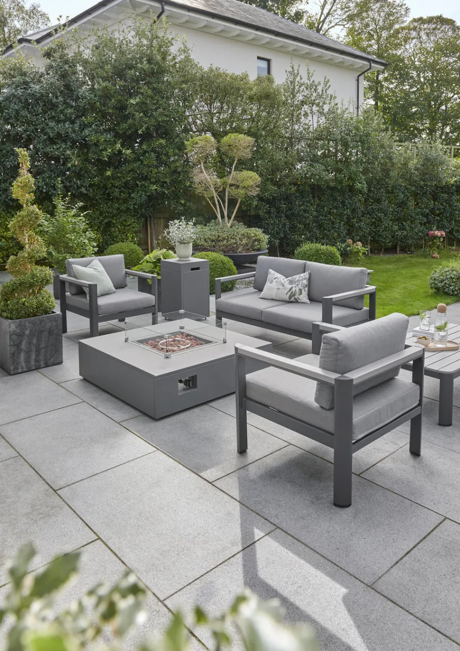 Sale Gio 4 Seat Lounge Set with Coffee Table and Free Fire Pit Coffee Table 4 Seats | Aluminium