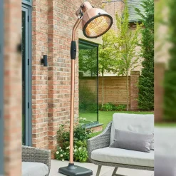 Fashion Kalos Copper Floor Standing Patio Heater Free Standing