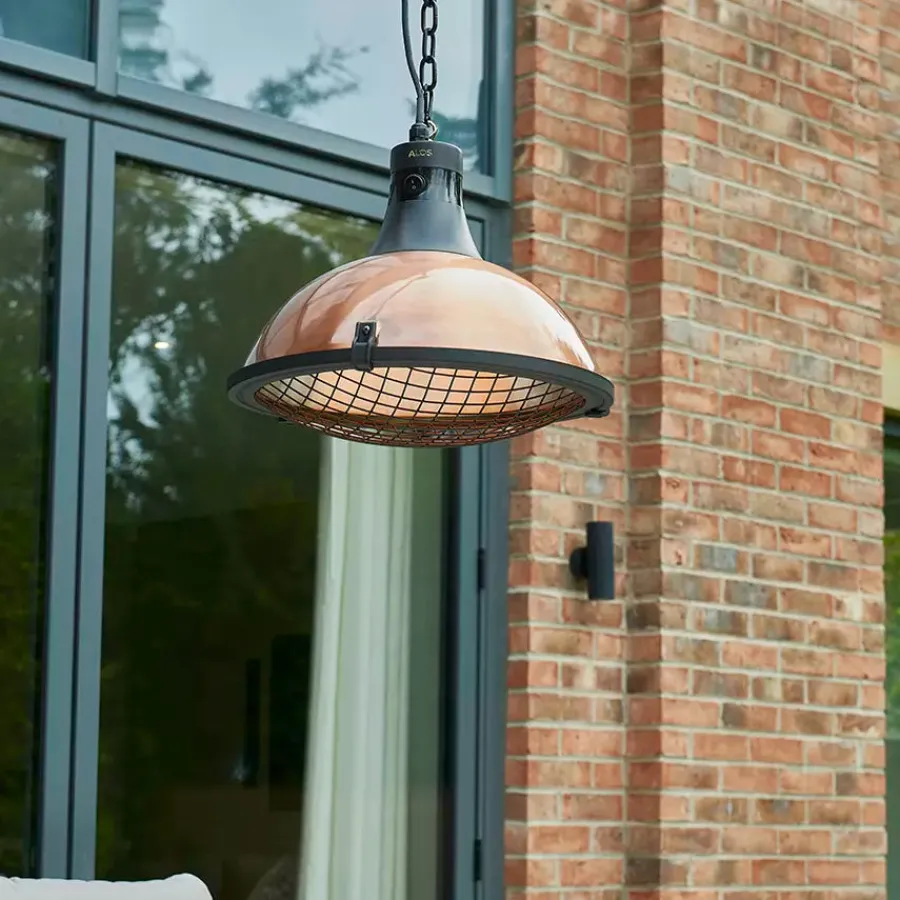 New Kalos Copper Pendant Patio Heater Hanging