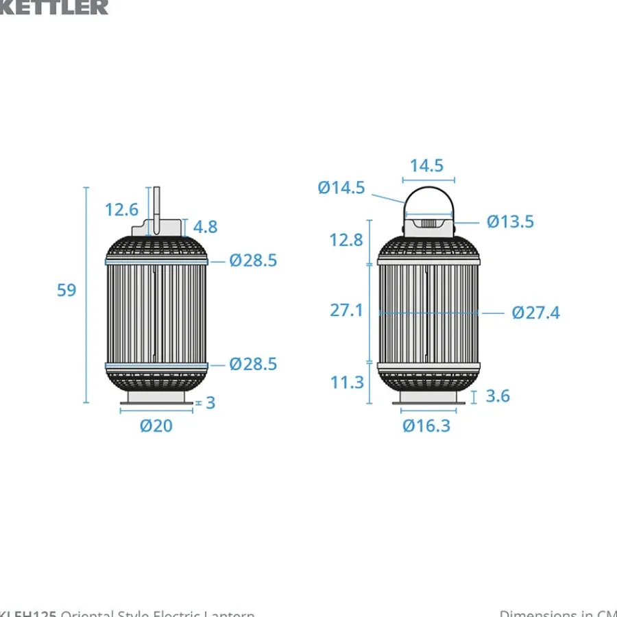 Fashion Kalos Oriental Style Electric Lantern Free Standing