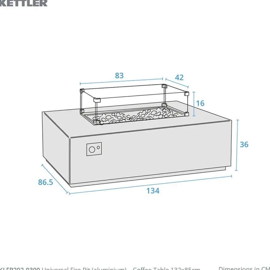 Outlet Kalos Universal Fire Pit (aluminium) – Coffee Table 132x85cm Bowls & Tables | Coffee Tables