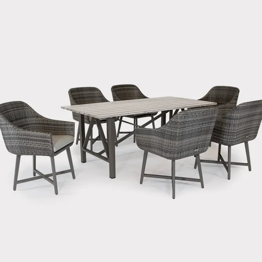 New LaMode Rectangular Aluminium Dining Table Seating Sets | Dining Tables