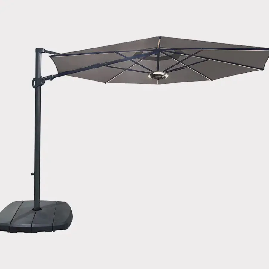 Discount 3.3M Free Arm with Dual Tilt with LED lights and wireless speaker Parasols