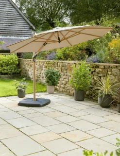 Outlet 3.0m Round Free Arm Parasol Wood Effect Parasols