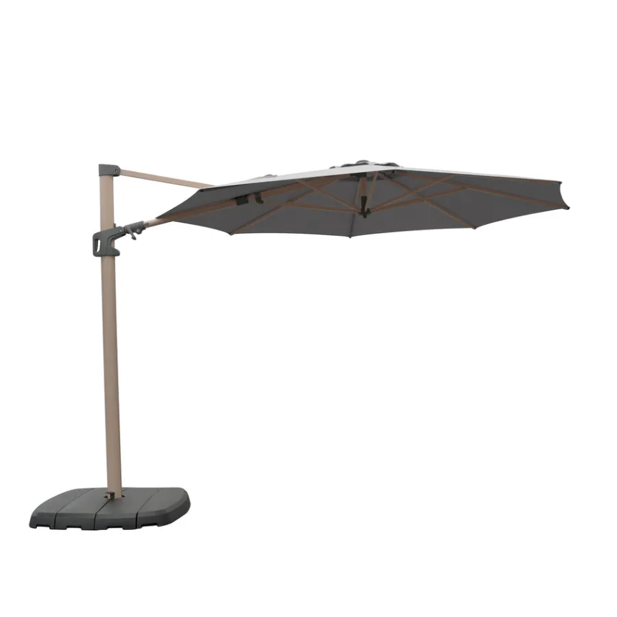 Outlet 3.0m Round Free Arm Parasol Wood Effect Parasols