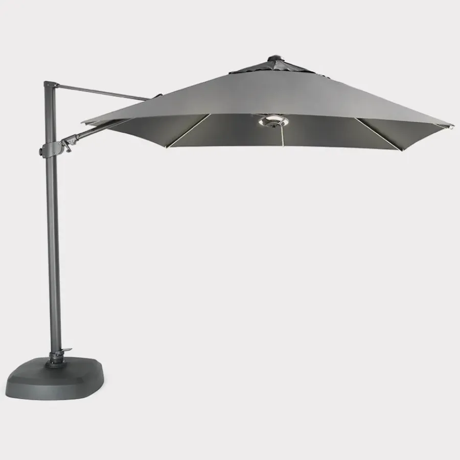 Best 3.0m Square Free Arm Parasol with LED Lights and Wireless Speaker Parasols