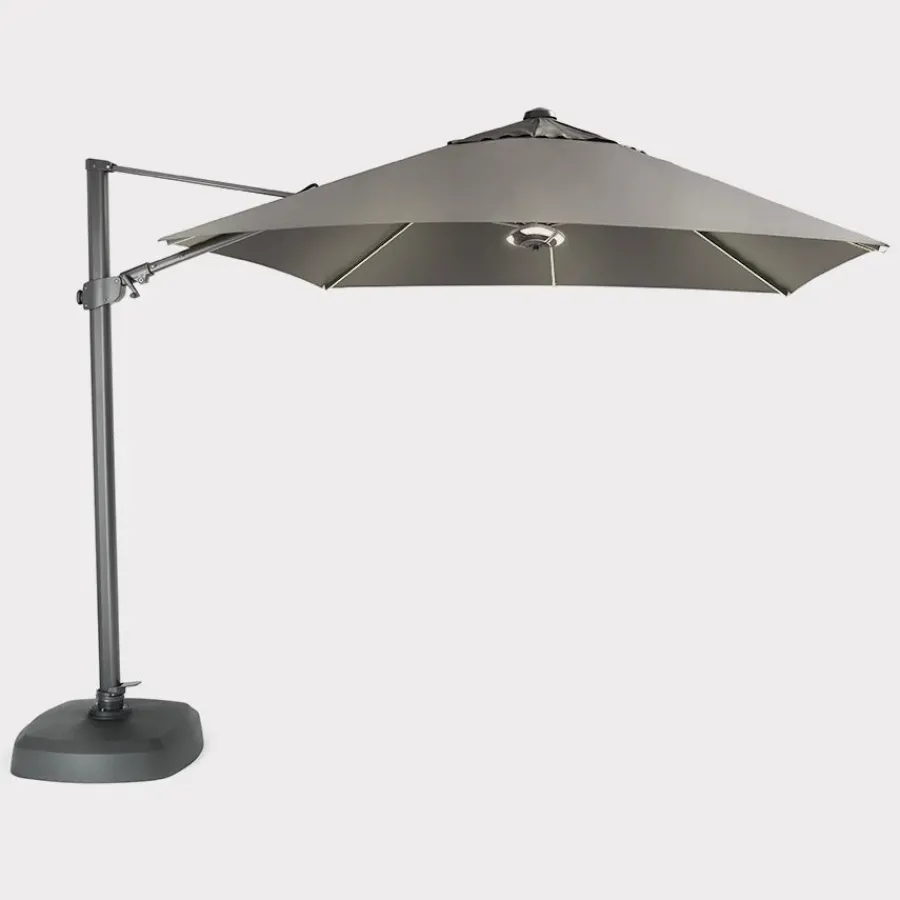 Best 3.0m Square Free Arm Parasol with LED Lights and Wireless Speaker Parasols
