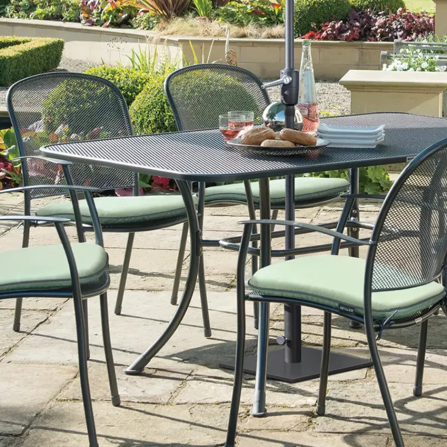 Clearance Mesh Rectangular Table 160x90cm Metal | Dining Tables