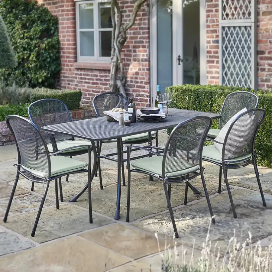 Clearance Mesh Rectangular Table 160x90cm Metal | Dining Tables