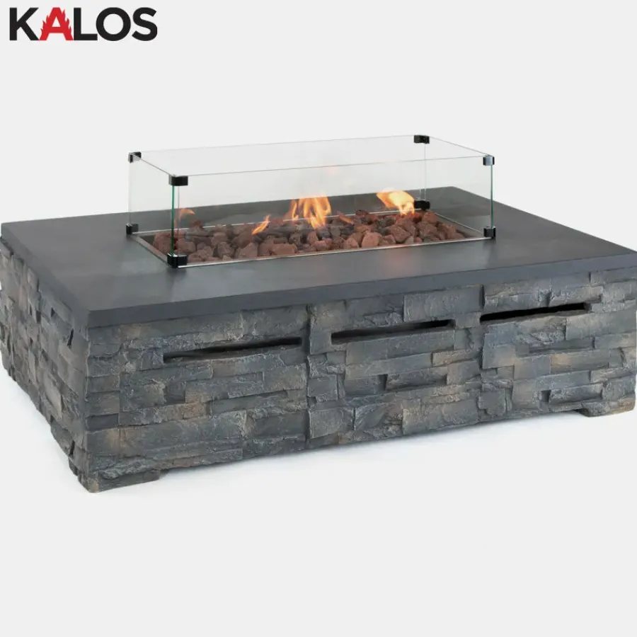 Best Palma Corner Sofa Set with Stone Fire Pit Table Corner Sets