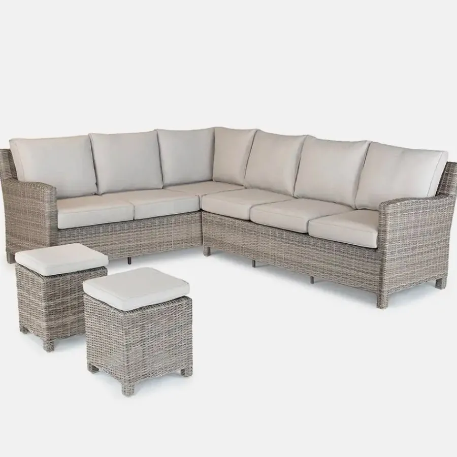 Best Palma Corner Sofa Set with Stone Fire Pit Table Corner Sets