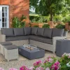 Online Palma Corner Sofa with Universal Fire Pit Table and Free Gas Bottle Storage Rattan | Lounge Sets