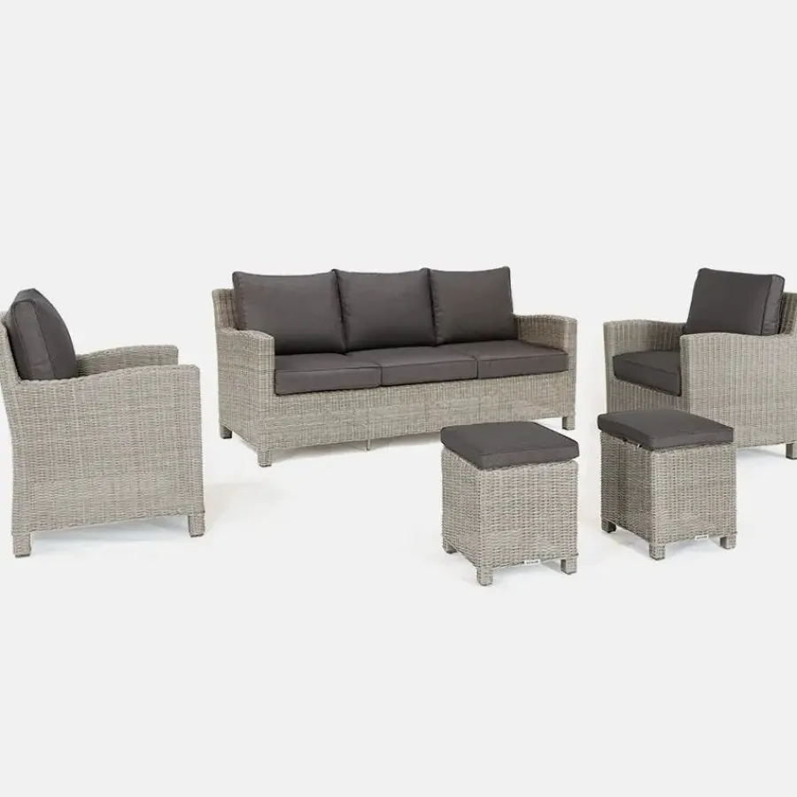 Online Palma Lounge Sofa Set with Universal Fire Pit Coffee Table Rattan | Lounge Sets