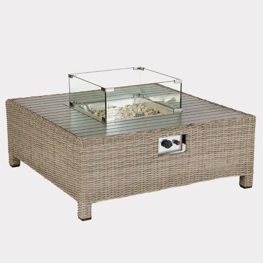 Hot Palma Low Firepit Rattan