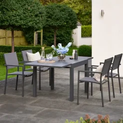 New Sento Extending Dining Table 90/180 x 90cm Aluminium | Dining Tables