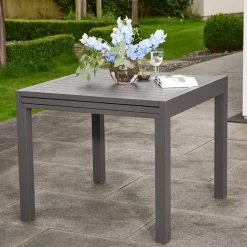 New Sento Extending Dining Table 90/180 x 90cm Aluminium | Dining Tables