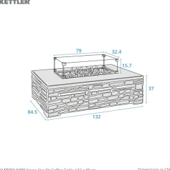Hot Stone Fire Pit Coffee Table 132 x 85cm Bowls & Tables | Coffee Tables