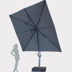 Hot 4x3m Large Free Arm Garden Parasol Parasols